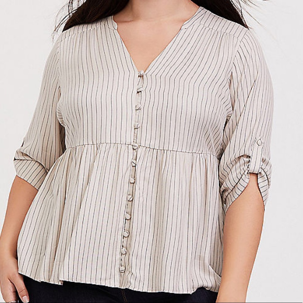 NWT Torrid  pinstripe blouse